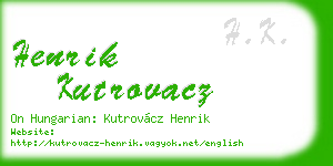 henrik kutrovacz business card
